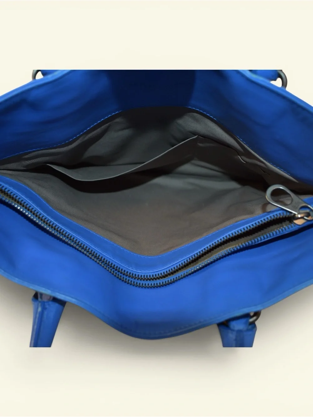 Bottega Blue Woven Leather Brief Tote -